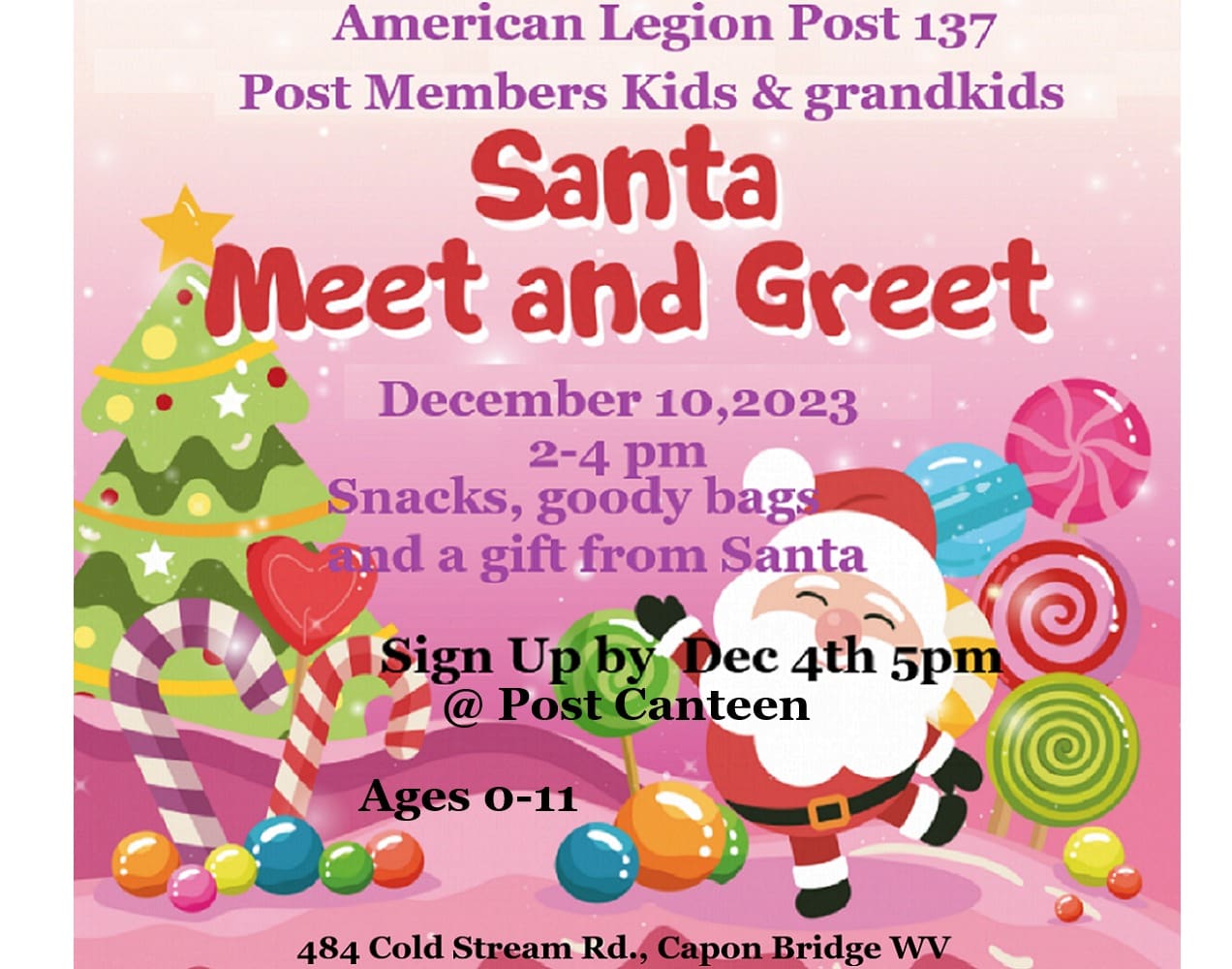 Santa Meet & Greet at American Legion Post 137, Capon Bridge